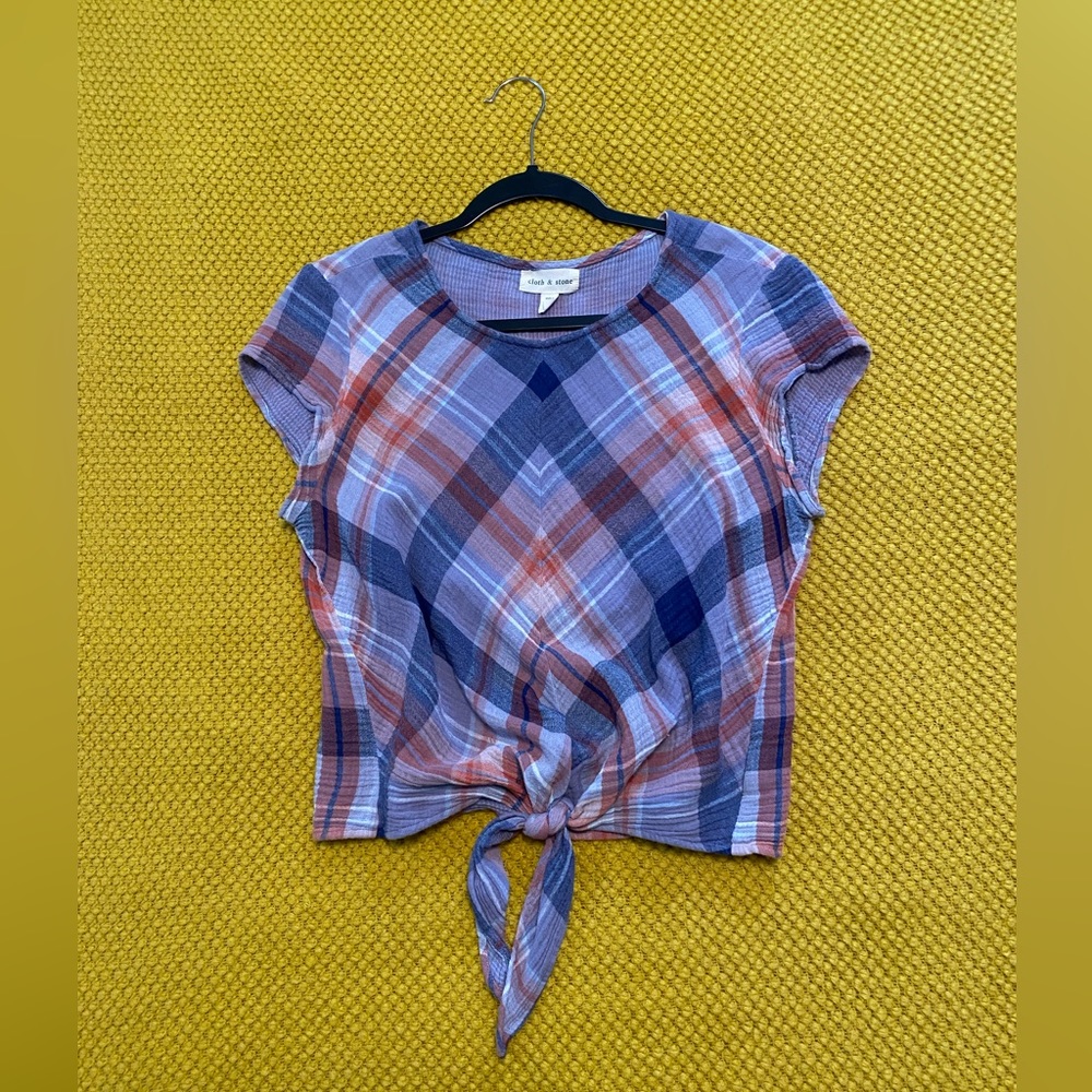 Anthro cloth & stone Tie Front Top